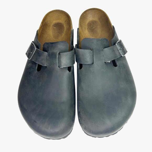 Birkenstock Boston Black Leather Clogs EU 42 / US 9 Mens Regular - Picture 1 of 10